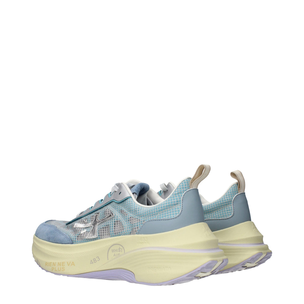 Premiata Light Blue Fabric Sneakers