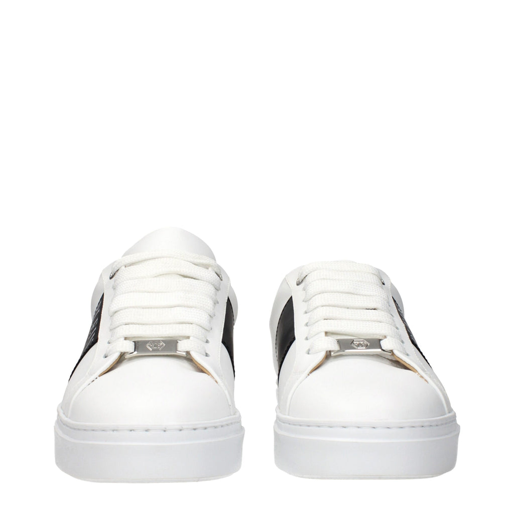 Philipp Plein White Leather Sneakers