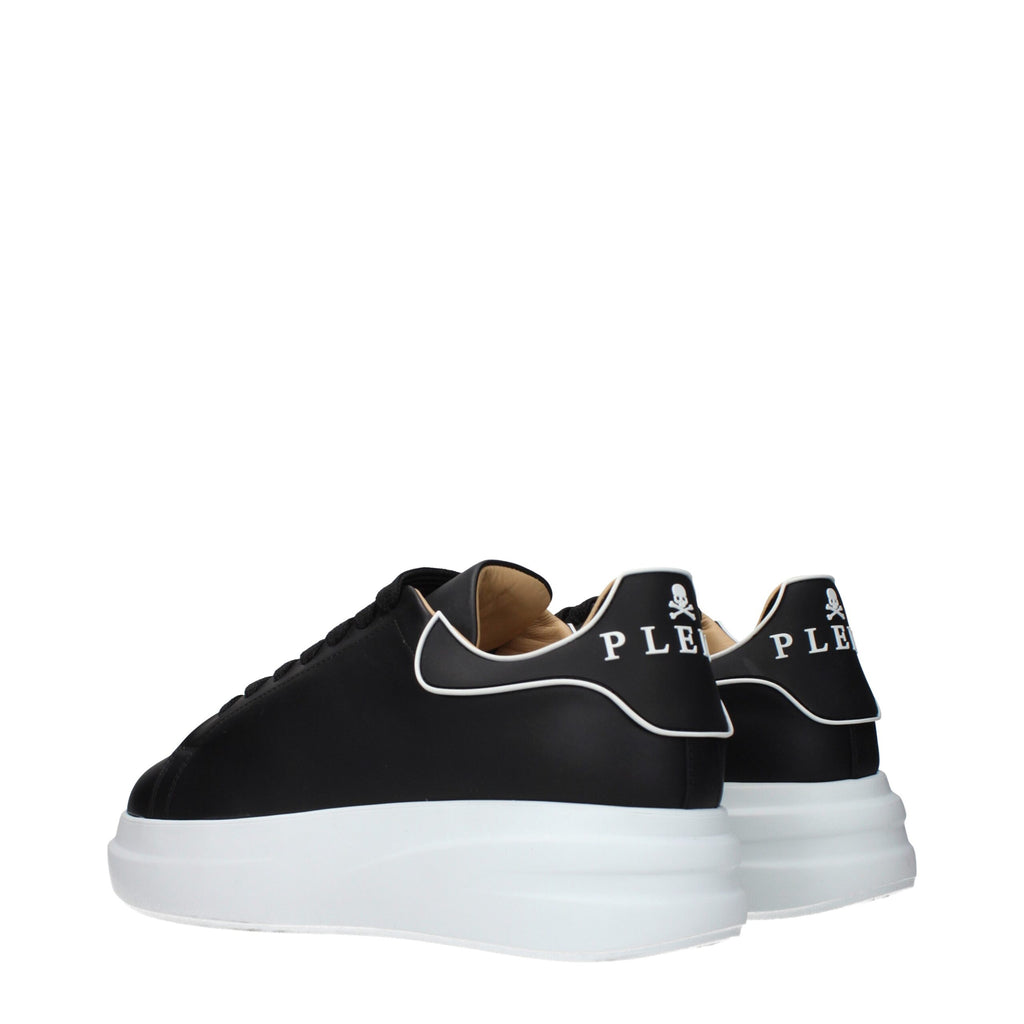 Philipp Plein Black Leather Chunky Sneakers
