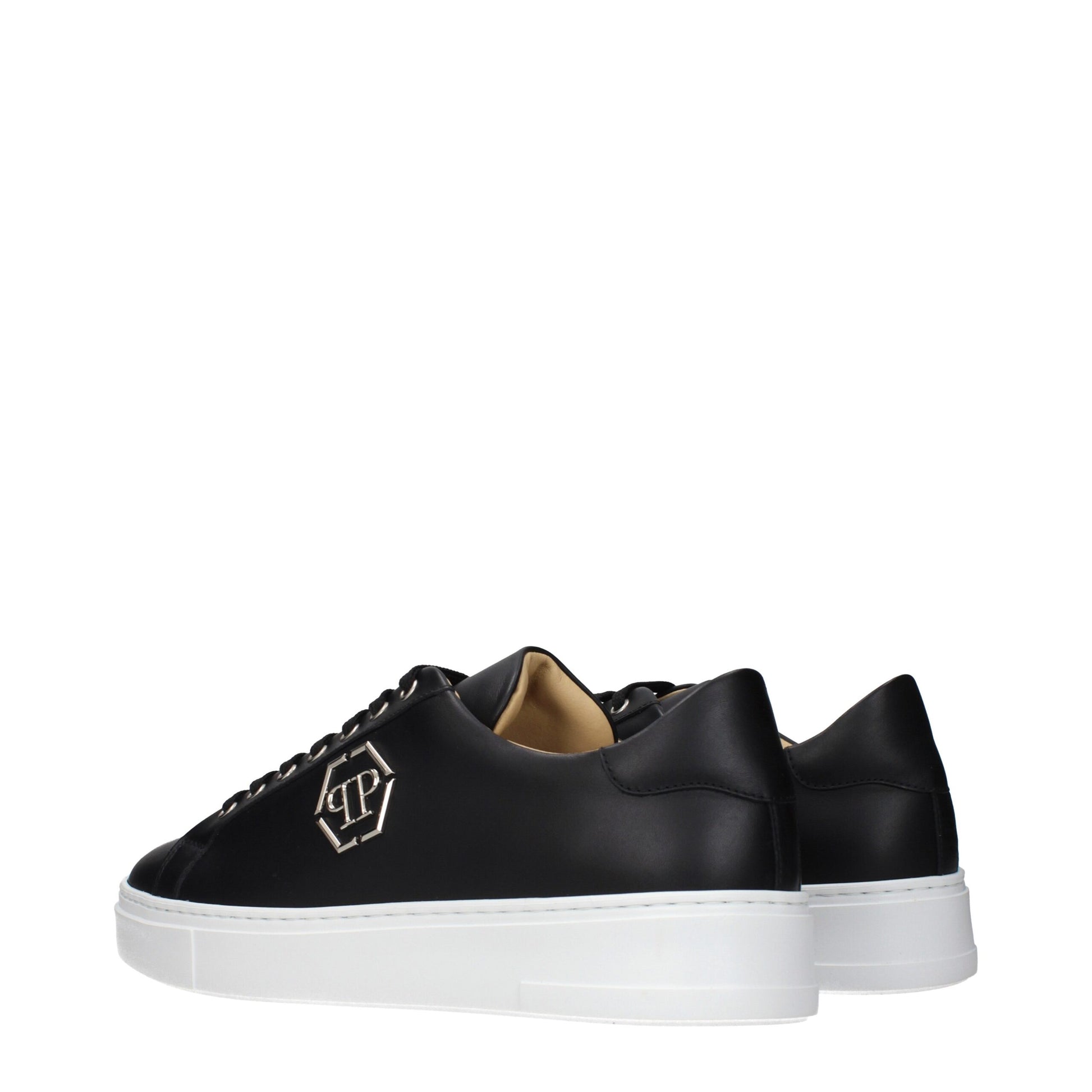 Philipp Plein Black Leather Low Top Sneakers