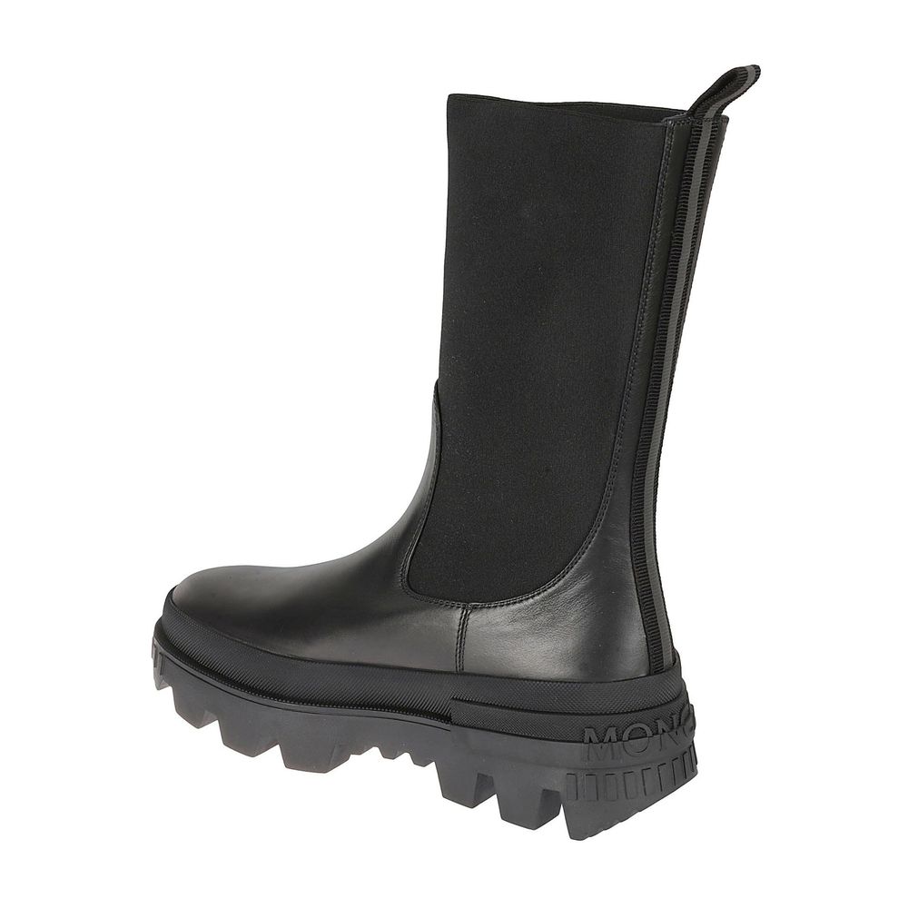 Moncler Black Calfskin Flat Boots