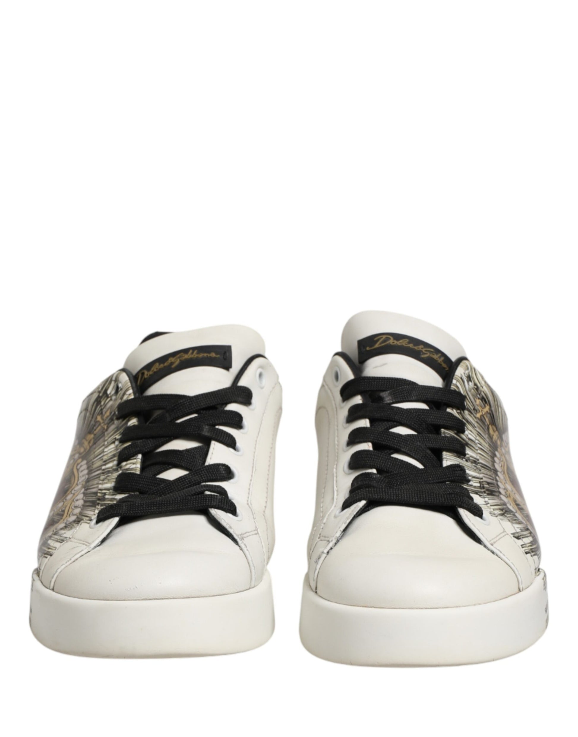 Dolce & Gabbana White Black Crown Low Top Sneakers Men  Shoes