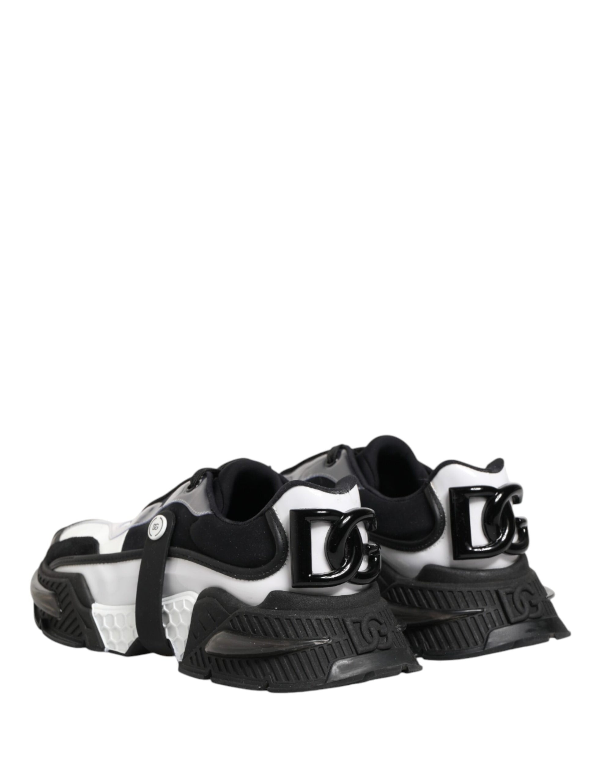 Dolce & Gabbana White Black Logo Airmaster Sneakers Men Shoes