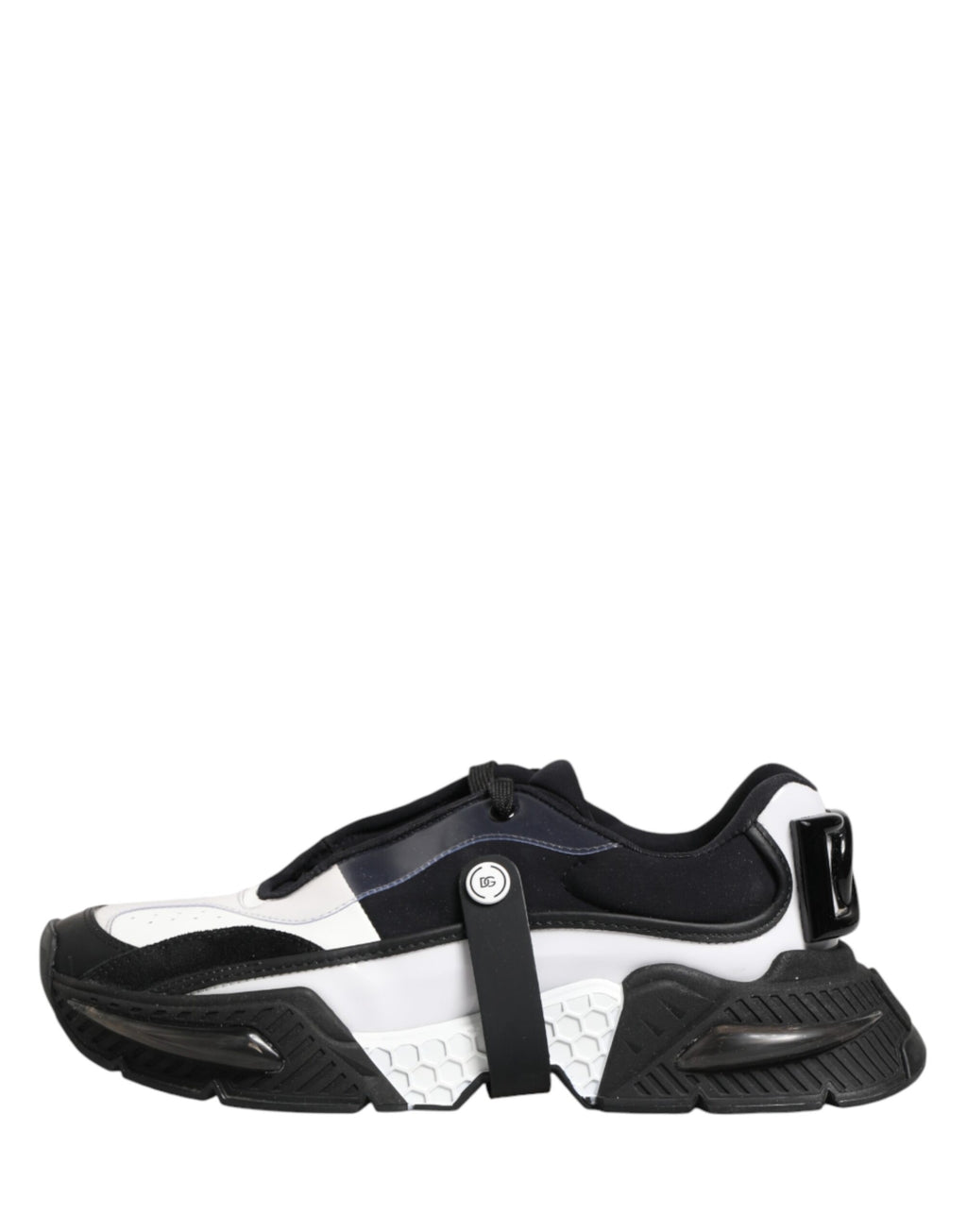 Dolce & Gabbana White Black Logo Airmaster Sneakers Men Shoes