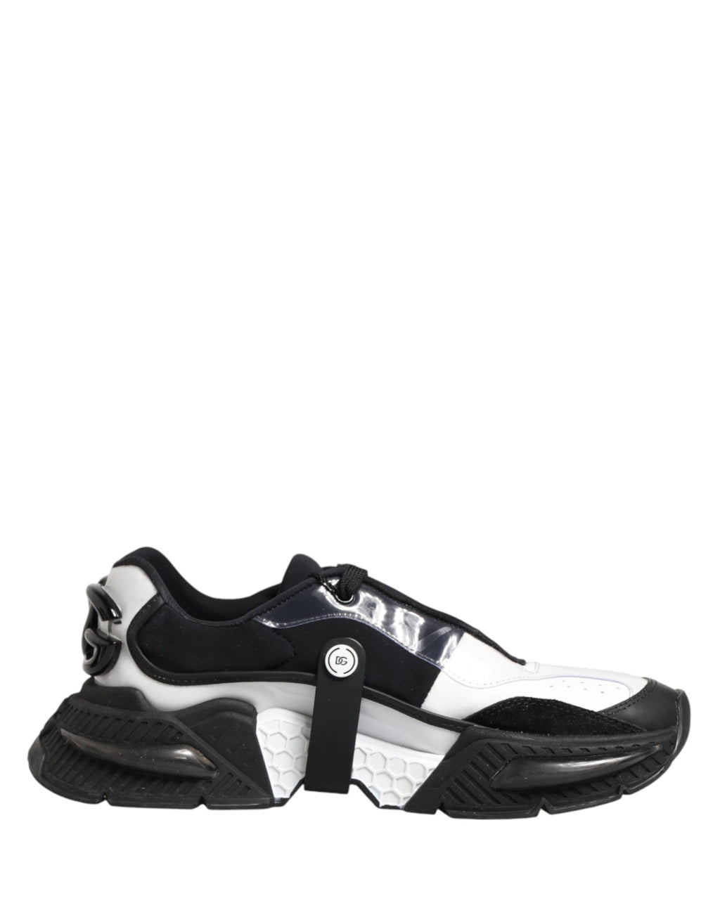 Dolce & Gabbana White Black Logo Airmaster Sneakers Men Shoes