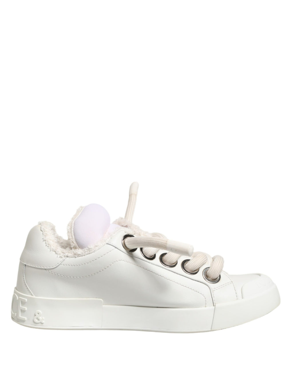 Dolce & Gabbana White Leather Men Low Top Sneakers Shoes