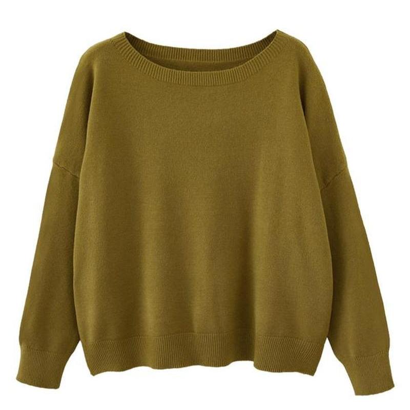 Scoop Neck Knitted Sweater